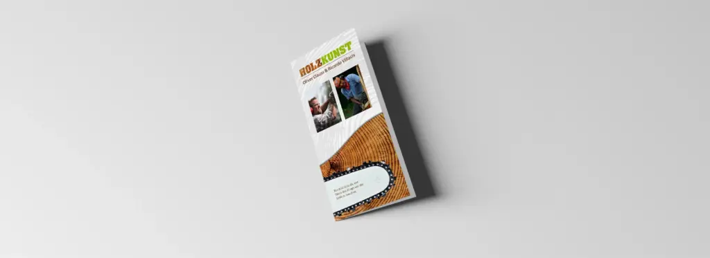 Holzkunst: Printdesign – FlyerAnsicht 1