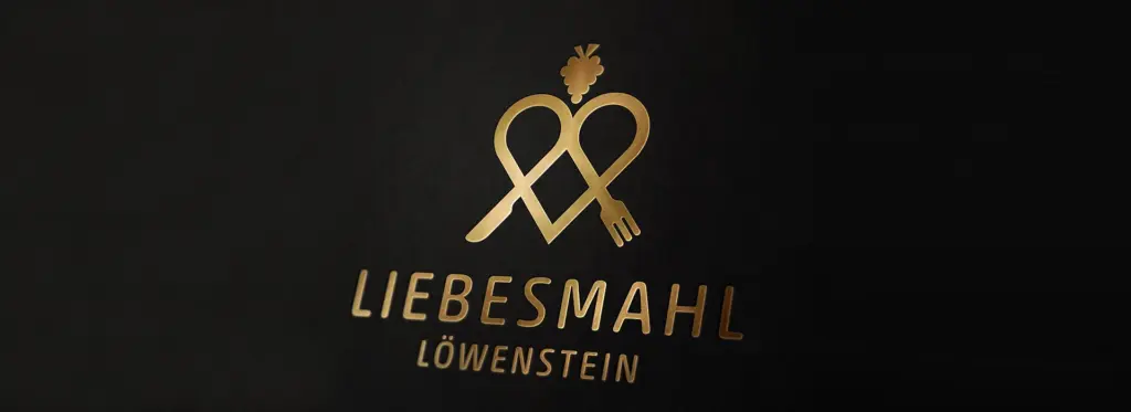 Liebesmahl Löwenstein: Logodesign – gold