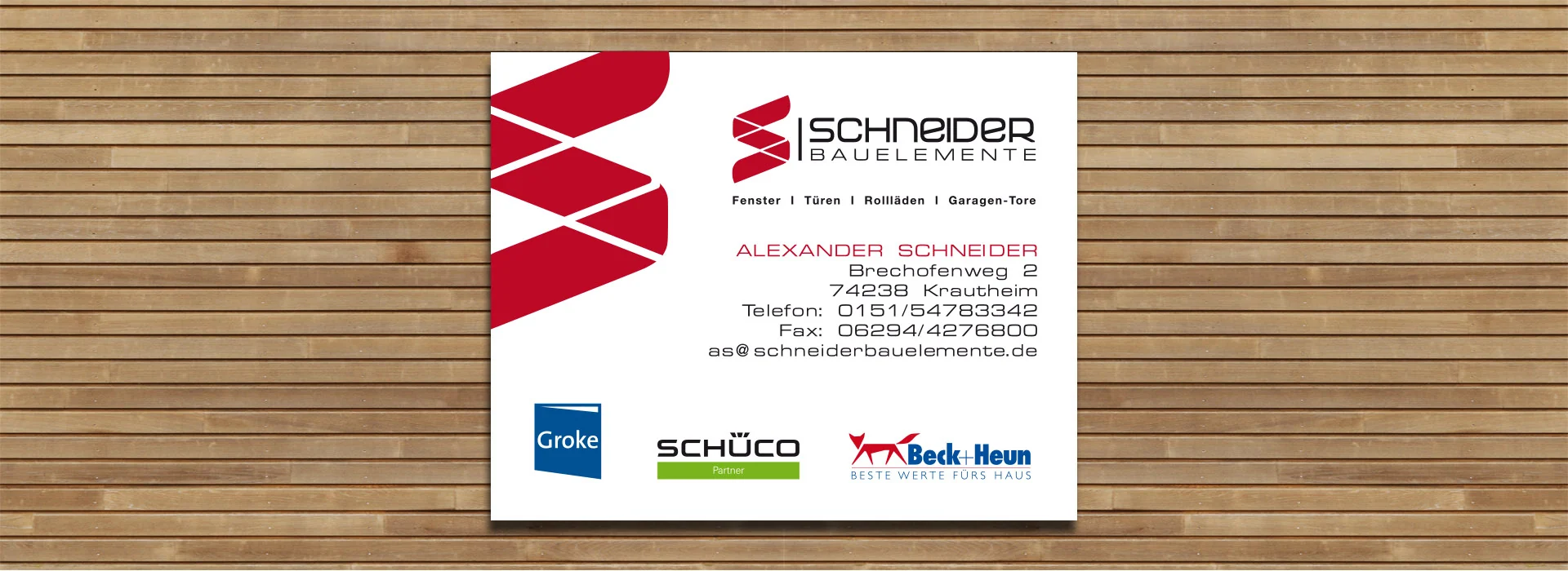 Schneider Bauelemente: Außenwerbung – Bauschild