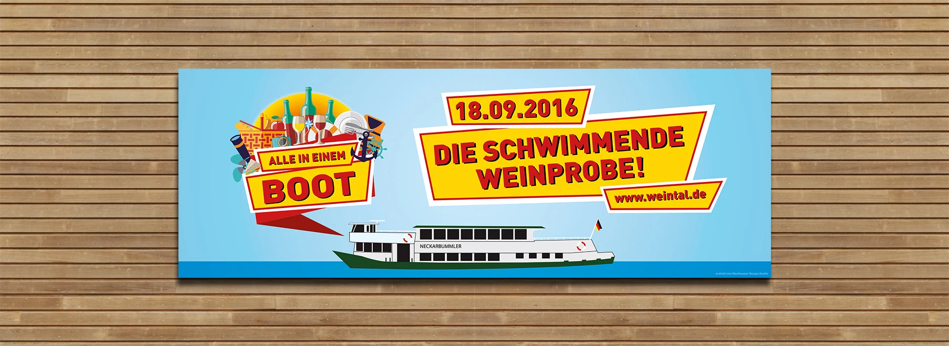Weinkollegium Weinsberger Tal: Printdesign – Banner Boot